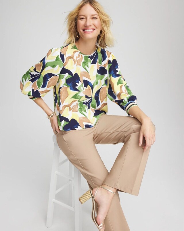 Mod Blooms Matte Satin Pullover - image 2